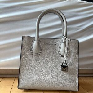 Michael Kors Gray Leather Tote Bag